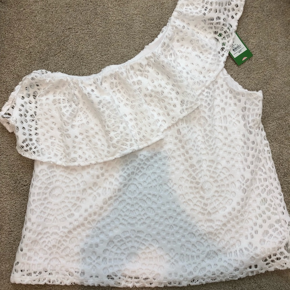 NWT Lilly Pulitzer white one shoulder top